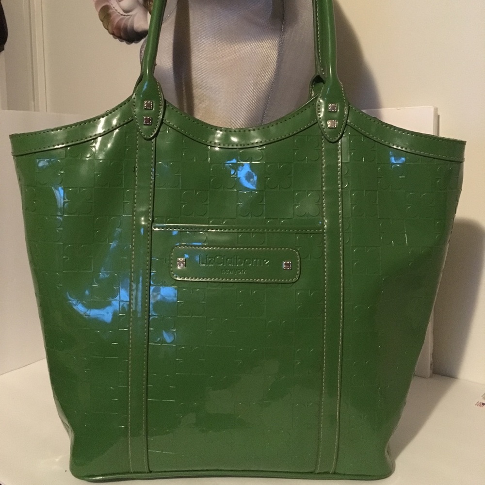 Large Liz Claiborne Patent Leather colorpop Tote